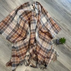 Brown Fringe Poncho 