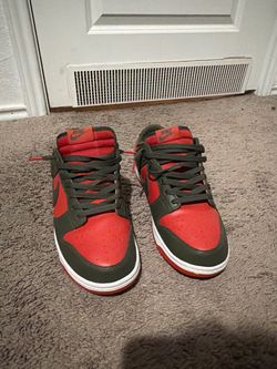 Nike Dunk High Red and Olive Sneakers size 11