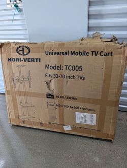 New Hori-Verti Mobile TV Cart Stand 32-70” w/Wheels TC005 Open Box