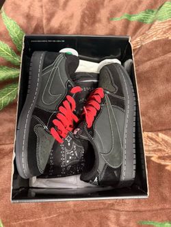 Nike Air Force 1 Low Black Bandana Red Laces
