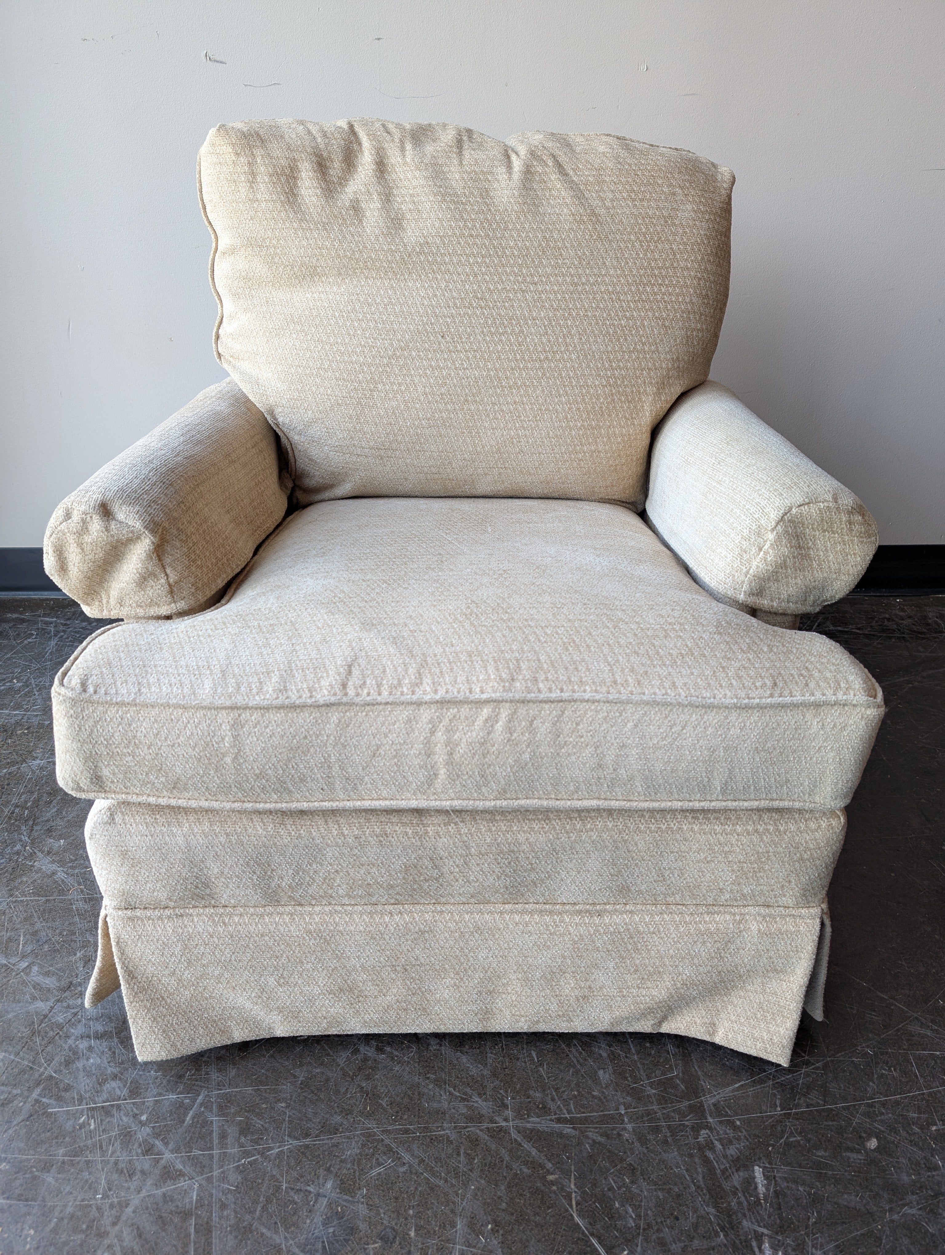 Thomasville Beige Textured Upholstered Armchair