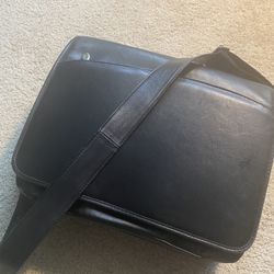 Black Leather Laptop/Messenger Bag