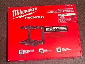 Milwaukee Packout Black Resin Racking Kit with Metal Reinforced Frame and Integrated Handle