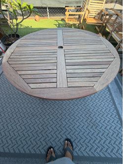 Solid teak table