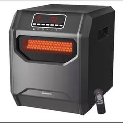 Electric 6 Element Infrared Space Heater Black Plastic