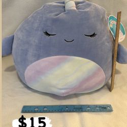 Squishmallow NWT Naomi The Narwhal 16 Inch $15