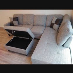 Sectional and ottoman