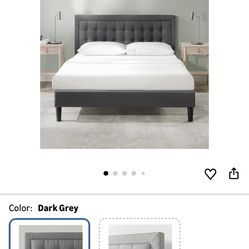 Full size mattress and grey bed frame