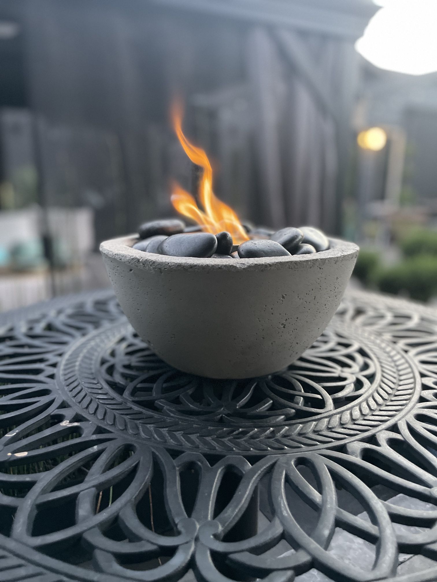 CONSTRUCTION: Personally hand crafted of concrete and reinforced with fiberglass fibers for strength and durability. Offered in a variety of finishes.