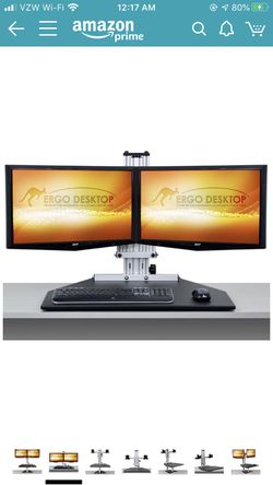 Kangaroo dual monitor sit/stand desktop