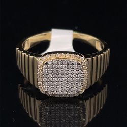 10KT Yellow Gold Diamond Ring 3.60g .25CTW Size 10 182248