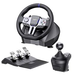 Volante para PC PXN, V9 GEN2, simulador de coche universal USB, volante de carreras de 270/900 grados con 3 pedales y palanca de cambios, paquete para