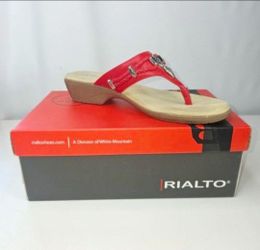 RIALTO WOMEN'S THONG FLIP FLOPS SANDALS RED SIZE 9