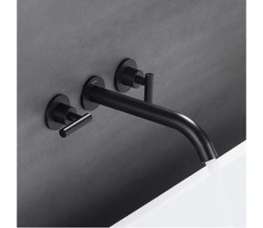 Matte Black Wall-Mount Bathtub Tub Filler