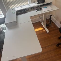 White L Shaped Desk 63" x 55.2"