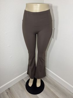 Women’s Brown High Waist Flare Leggings Tummy Control Stretch Pants 
