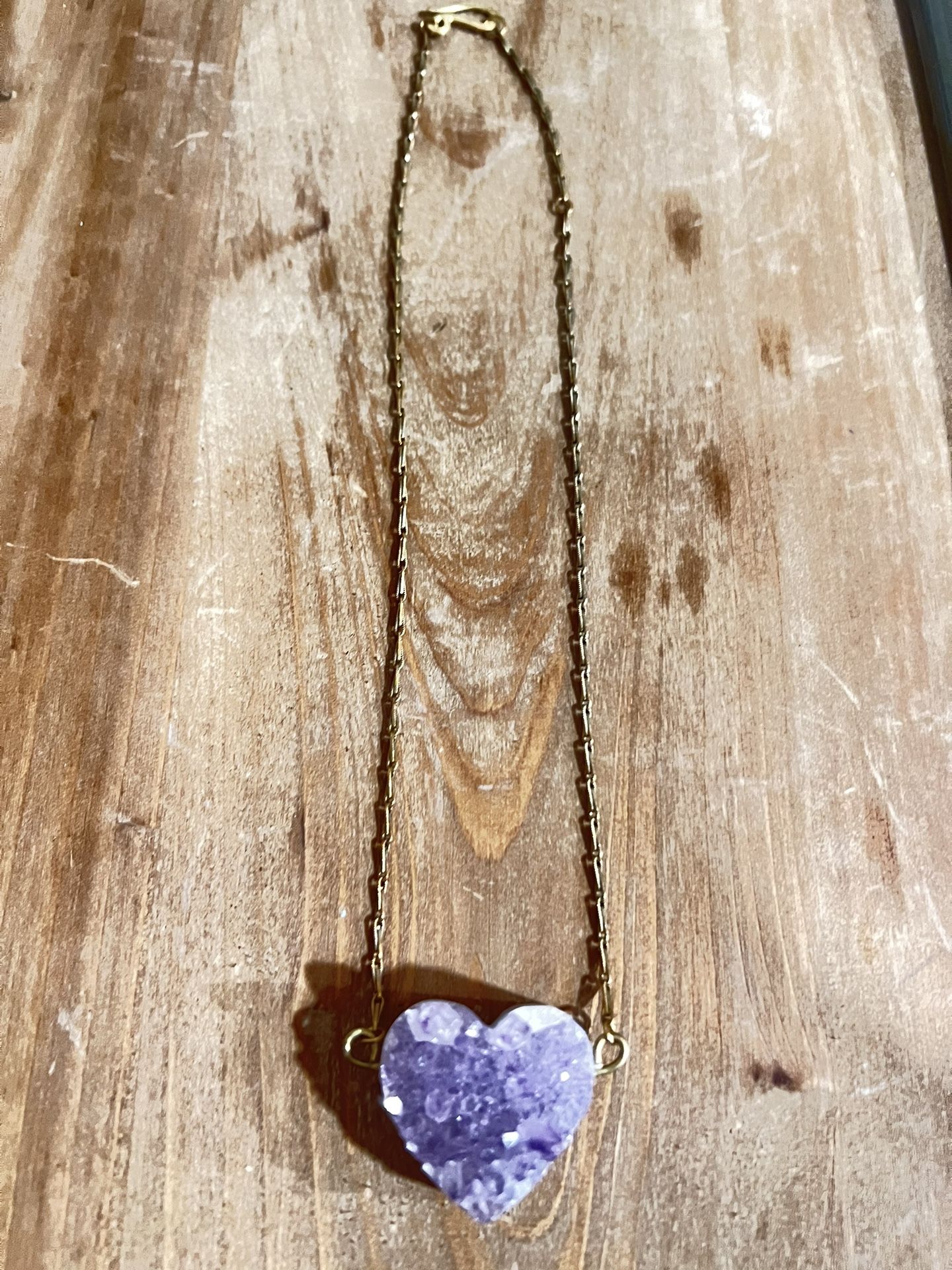 Necklace vintage Amethyst Heart Pendant Amethyst Heart necklace