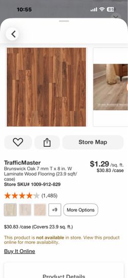 Brunswick Oak 7 mm T x 8 in. W Laminate Wood Flooring (23.9 sqft/case)