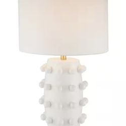 Set of 2 Farrington 25.5 in. Matte White Ceramic Table Lamp