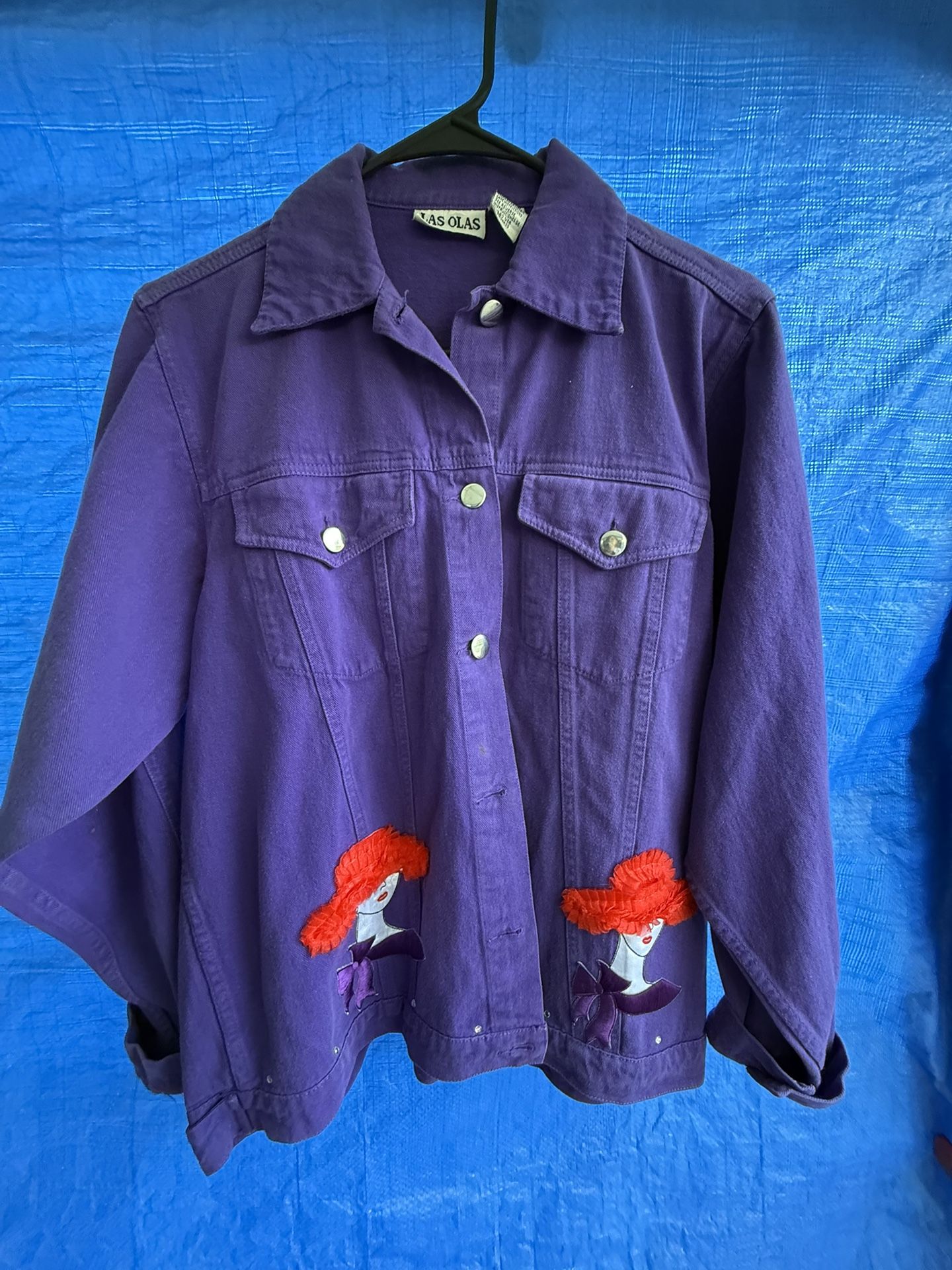 LAS OLAS - Size SMALL - Women’s Jean Jacket - The Red Hat Society 
