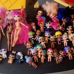 Large LOT Of LOL Surprise Dolls And Accessories 