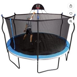 Trampoline with Heavy Duty Basketball System