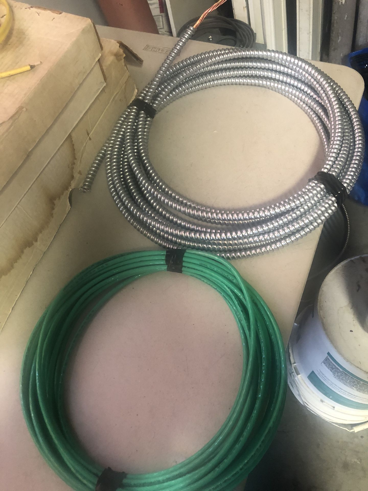 Ground Wire. #6 Green 40’ And #4 Armor 35’ $150 Both