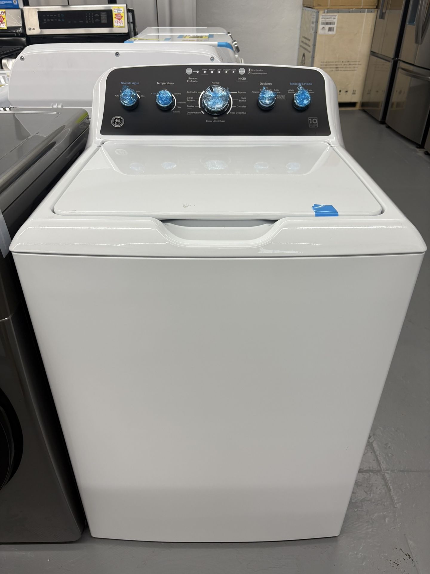 GE 4.5 cu. ft. Top Load Washer in White with Dual Action Agitator and Cold Plus, Sanitize with Oxi