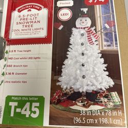 6.5 Foot Snowman Christmas Tree for indoor or outdoor for Christmas 🎄 