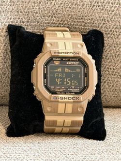 RARE G-Shock G-Lide Surf Wooden Pattern Multiband Limited Edition Watch GWX-5600WB-5