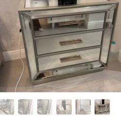 City Furniture Mirrored Nightstand 