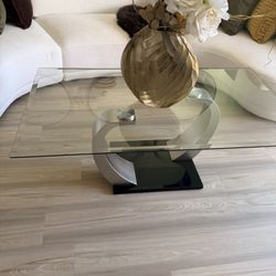 Glass Coffee Table &  End Table Sold Together 