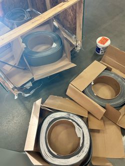 Rubber kick board and adhesive.
