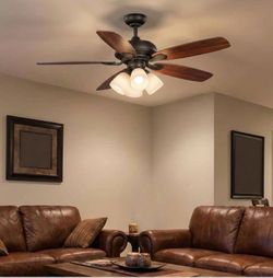 Hampton Bay Hollis 52" Bronze LED Ceiling Fan w/ Remote Control (52197)