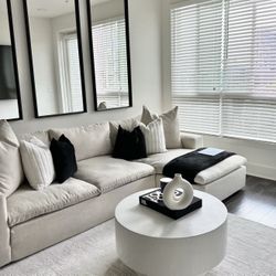 Living Spaces Shuffle 108” Sofa With Reversible Chaise