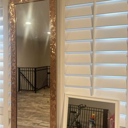 Rose Gold Over-door Mirror With Mosaic Tile Design Plus Optional 2nd White Mirror Also Available 