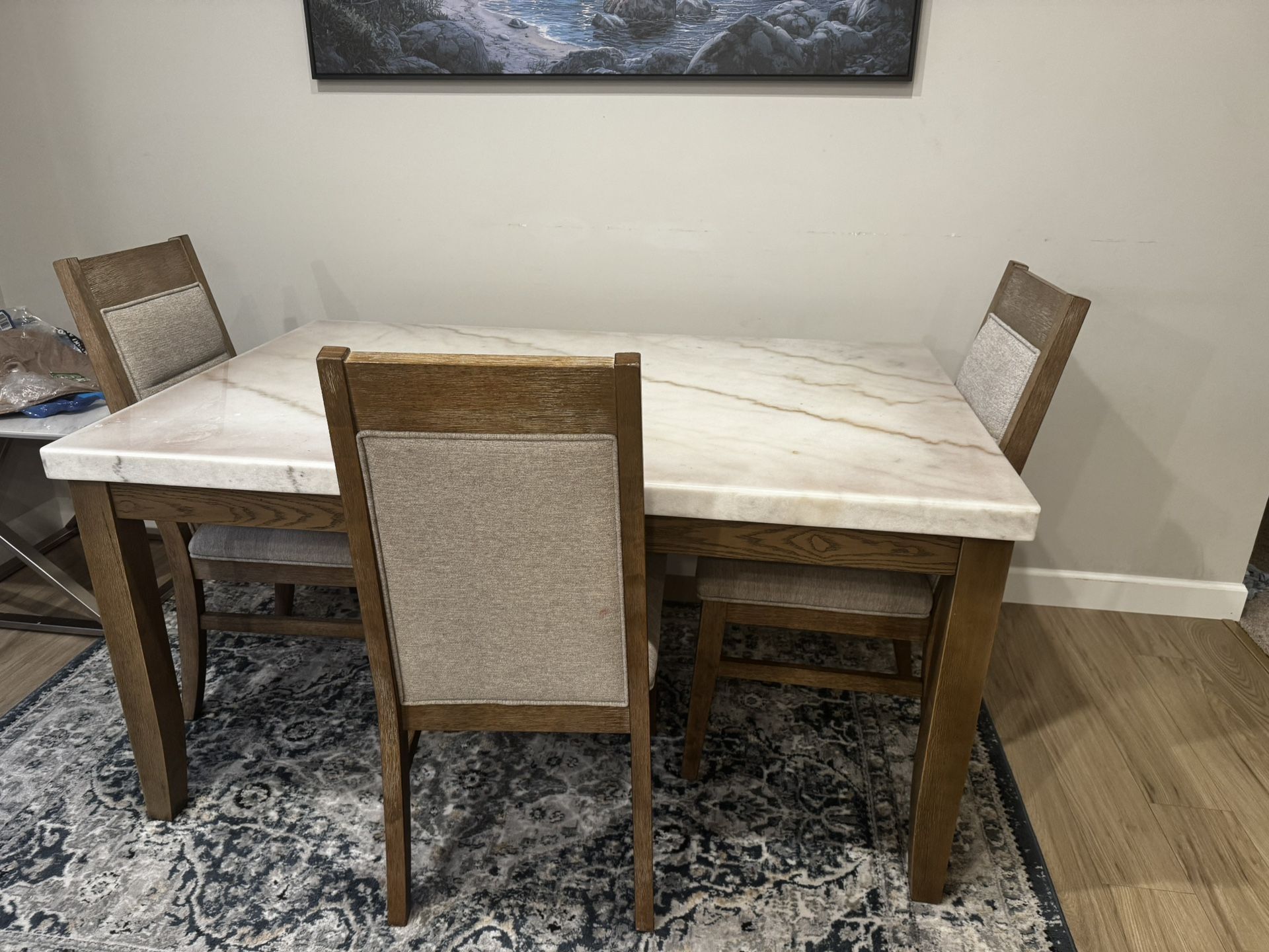 Marble Dining Table And 4 Chairs