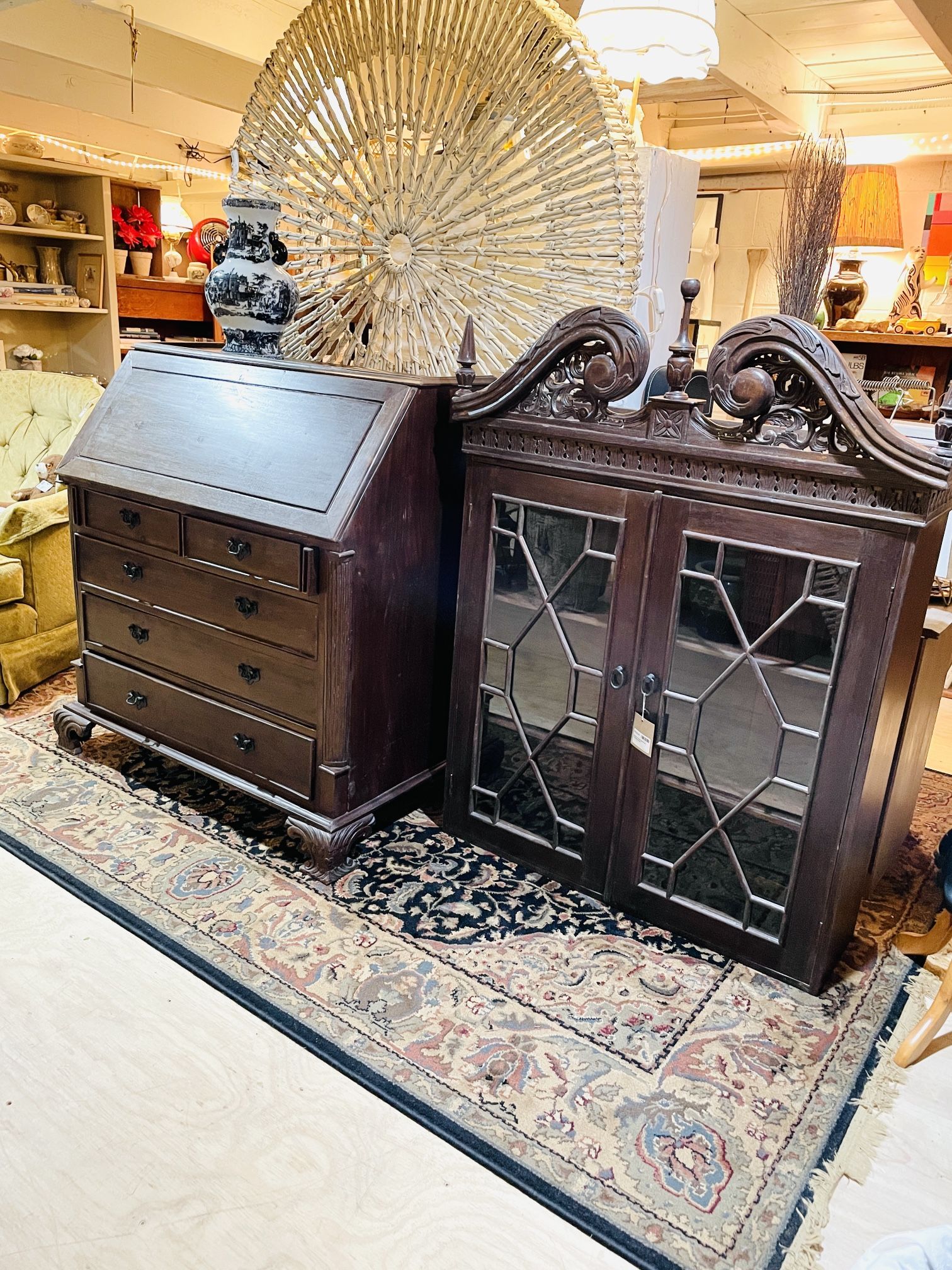 Secretary Desk With Bookcase Hutch