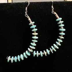 Vintage Turquoise Half Hoop Earrings