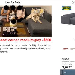 IKEA Sectional 5-seat Gray