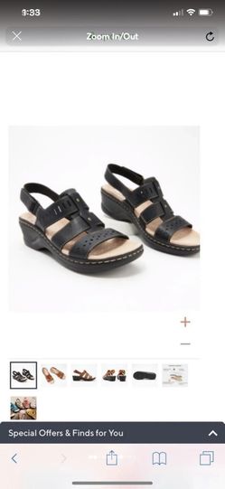 Clarks Collection Leather Cut-Out Sandals - Lexi Qwin. Size : US 8 M( No Box)