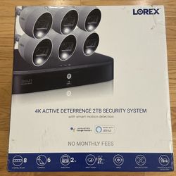 LOREX TD861828D6 2TB Security System w/six 4k Cameras - BRAND NEW NEVER OPENED