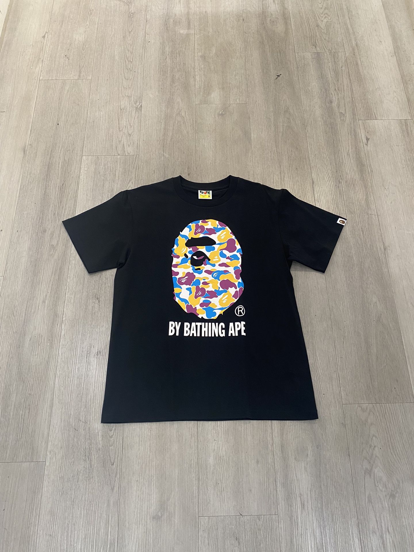 Bape Multi Camo Big Ape Head Tee Black