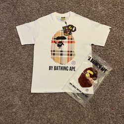 Bape X Burberry White Tee