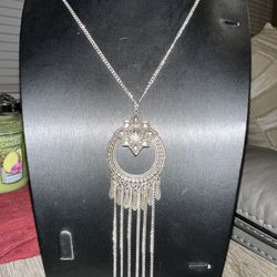 BRAND NEW - Costume Jewelry -  Silver Necklace  - Long Length