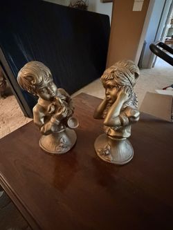 Pair Of U. Kendrick Universal Statuary Corp. 1971 Musician Statue Resin