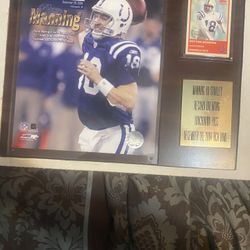Peyton Manning Passing Touchdown Record Memorabilia Plaque With Peyton Manning Card 