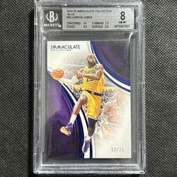 2024-25 Panini Immaculate /25 SSP LeBron James BGS 8 Los Angeles Lakers 