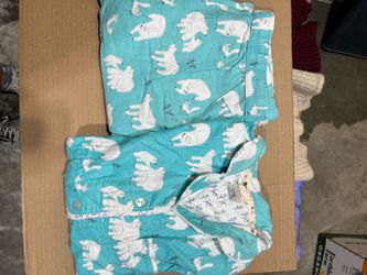 Flannel pajamas set teal w/ polar bears