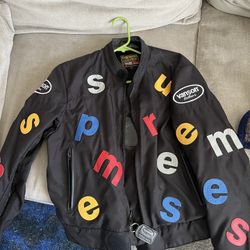 Supreme Vanson Leather Letters Jacket